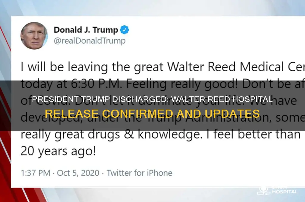 has president trump been released from walter reed hospital