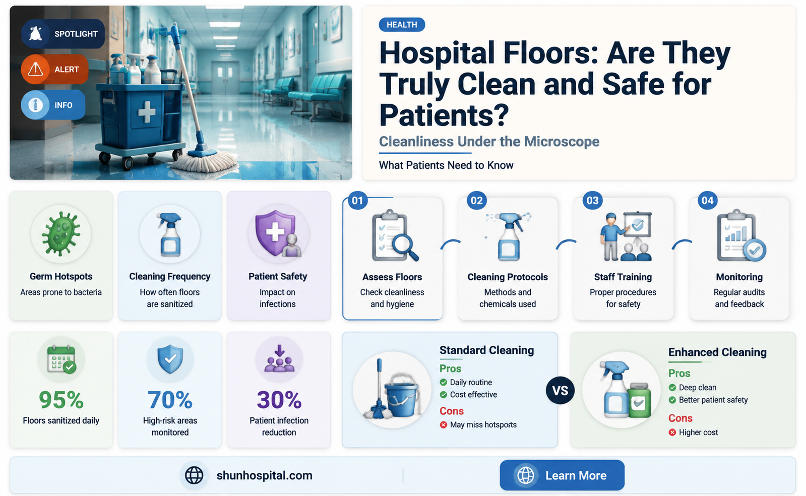 are hospital floors clean