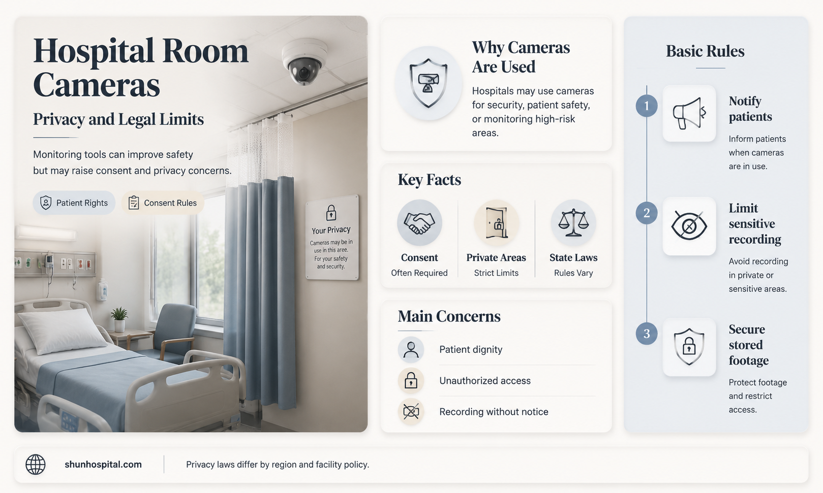 are hospitals allowed to have cameras in the rooms