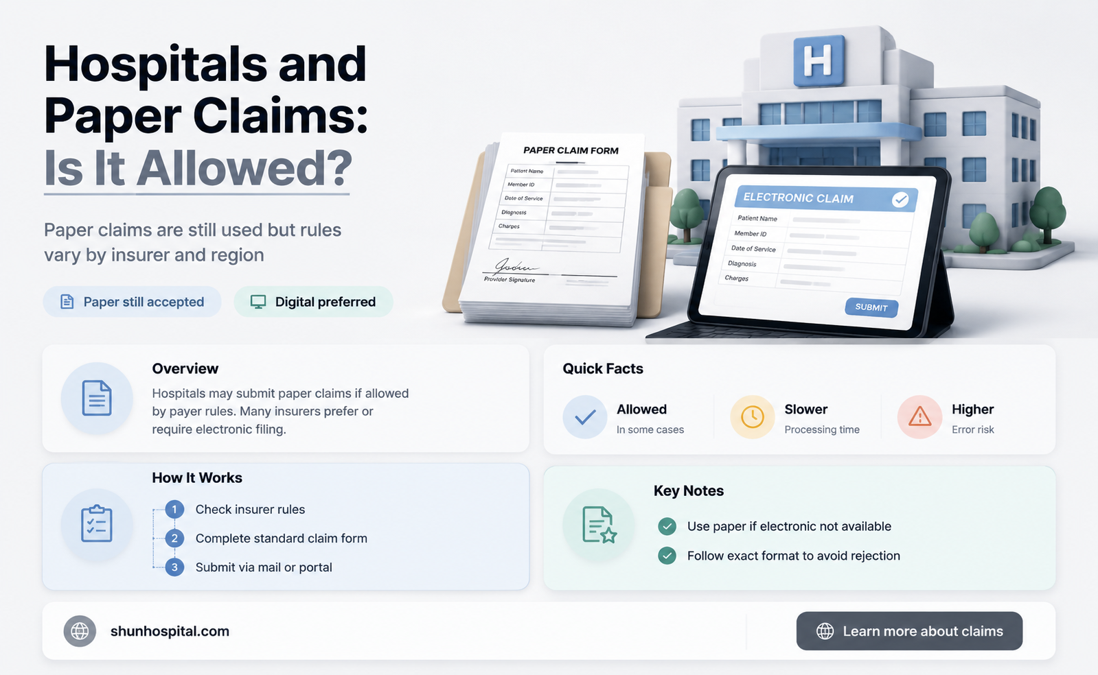 are hospitals allowed to submit paper claims