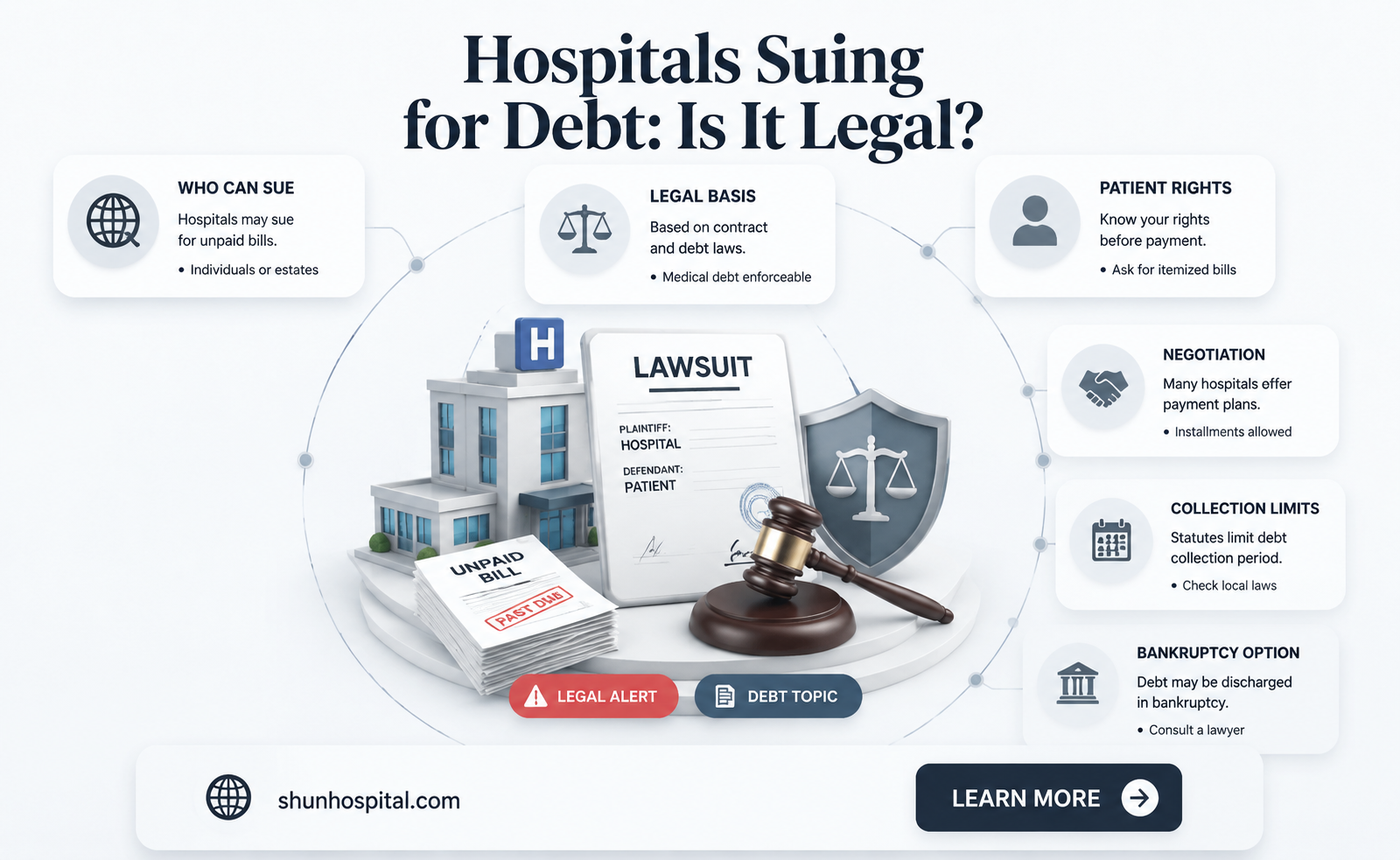 are hospitals allowed to sue for debts