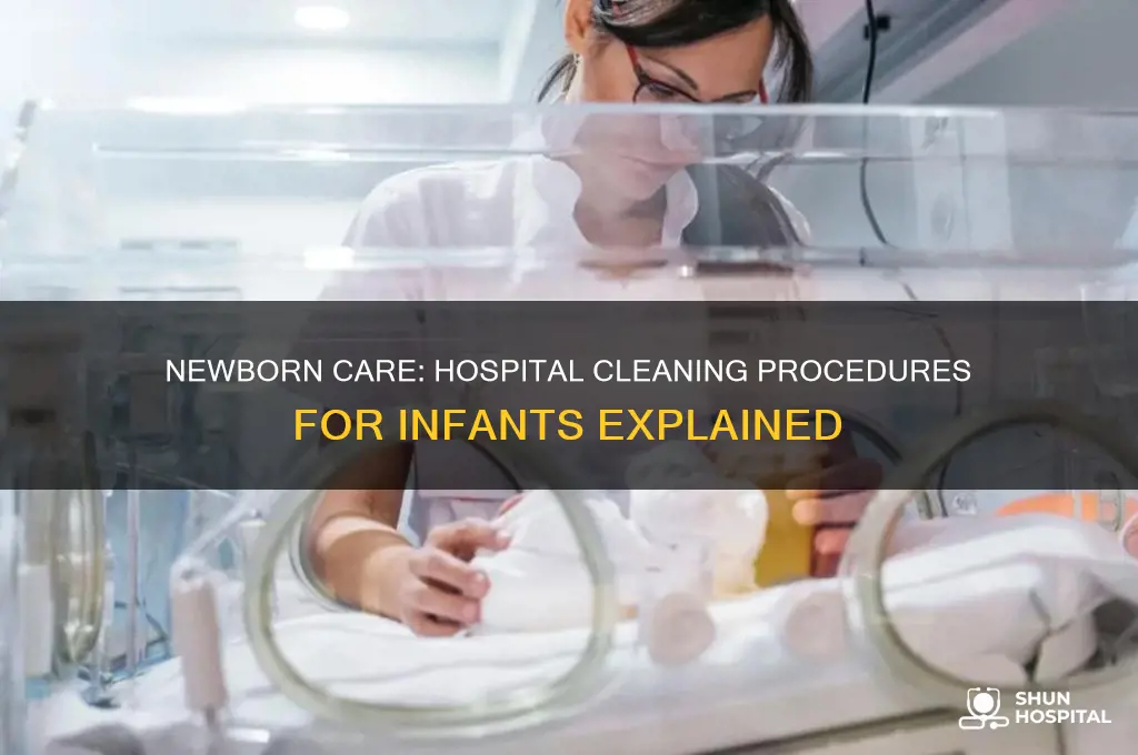 how do hospitals clean newborns