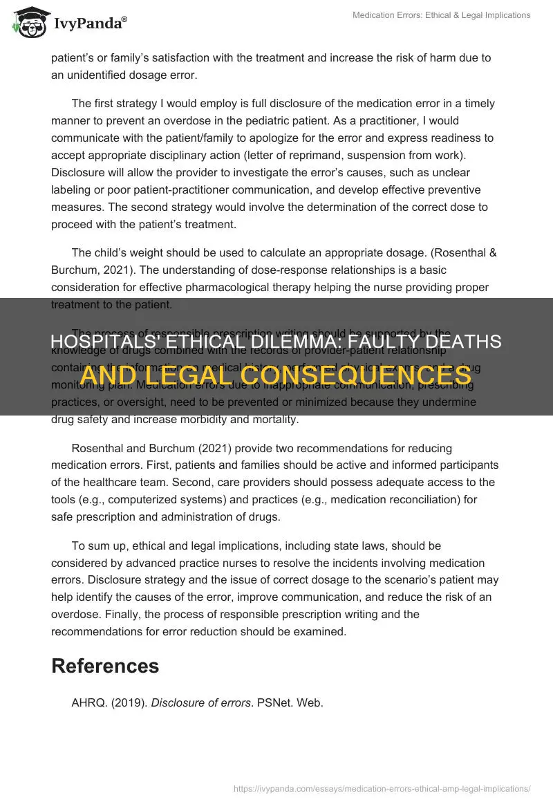 how do hospitals handle at fault deaths