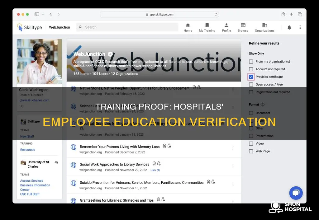 how do hospitals prove they train employees