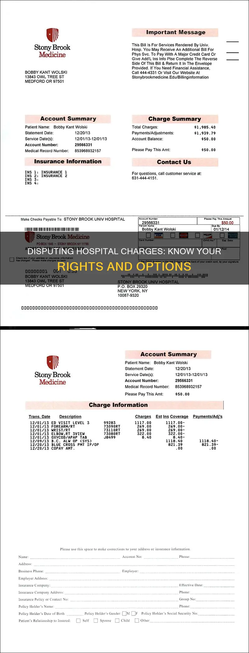 how do i dispute high hospital charges