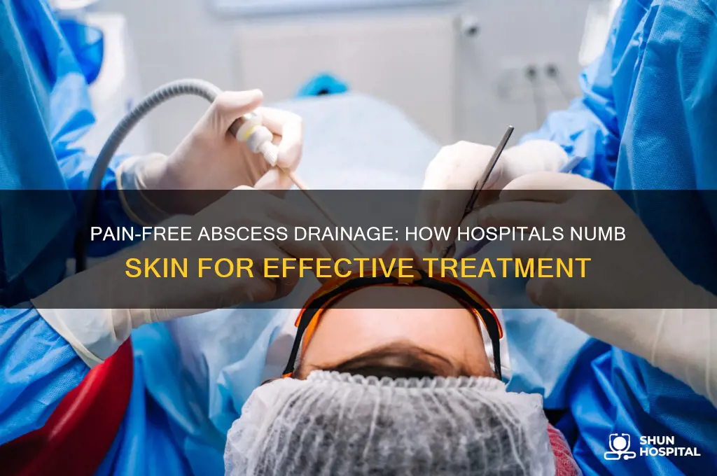 how do they numb skin at hospital to drain abcess