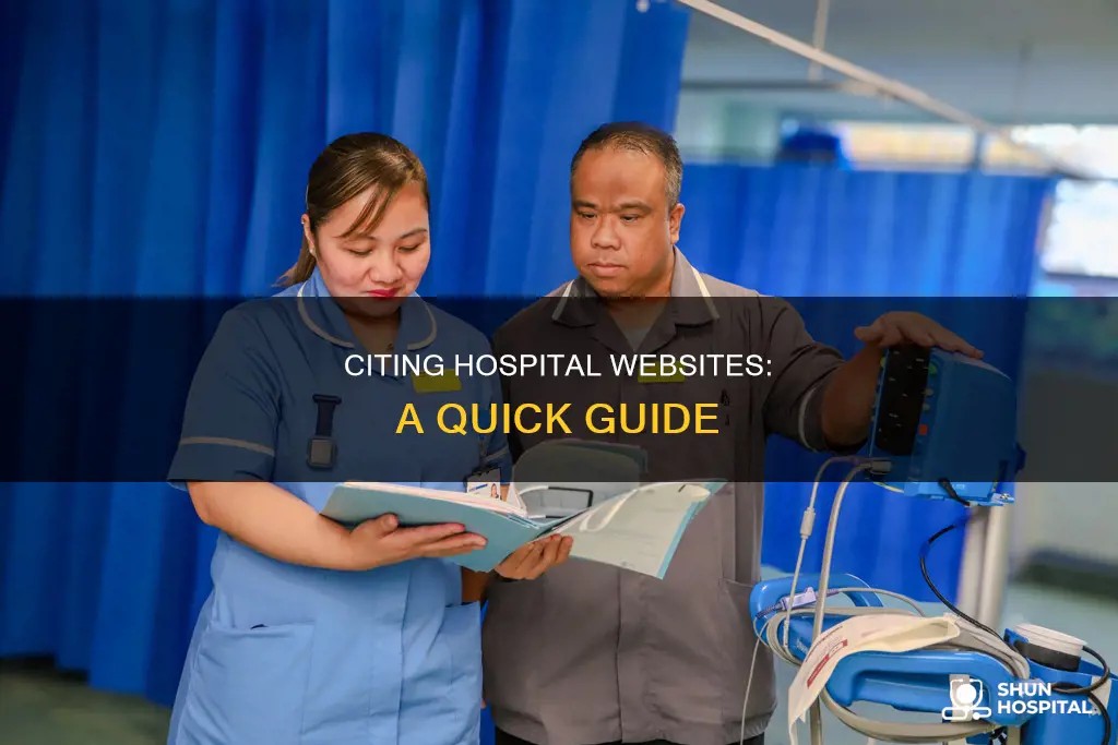 how do you cite a hospital website