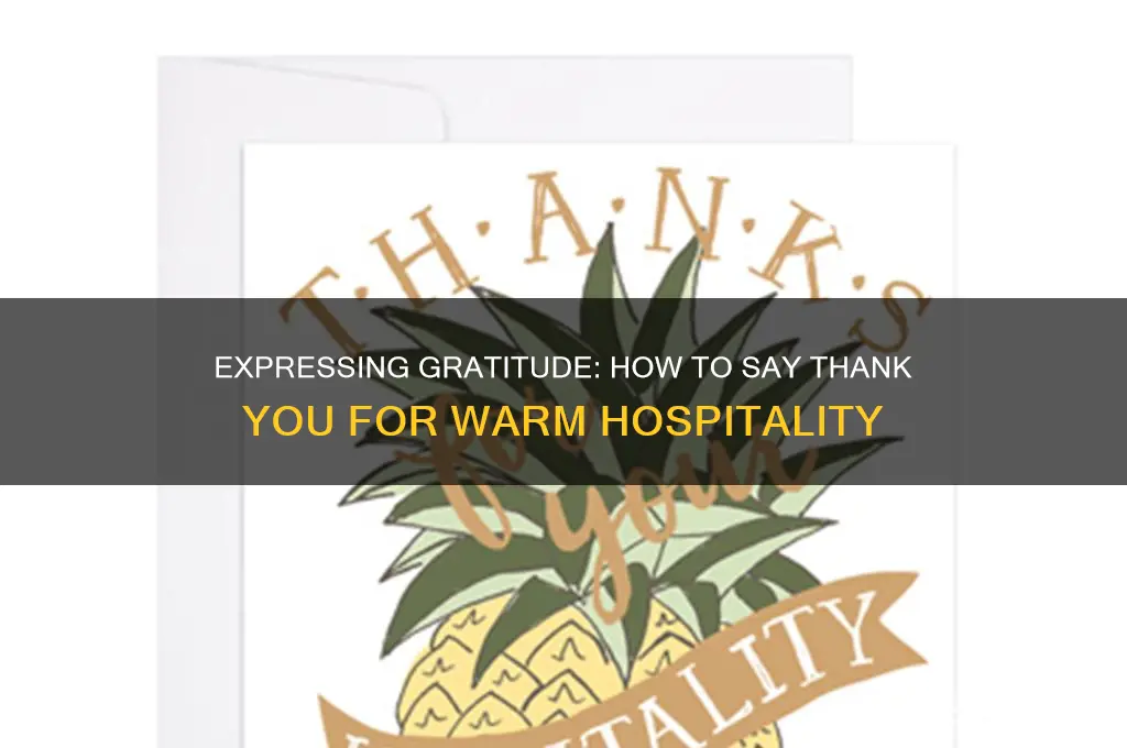 how do you say thank you for good hospitality