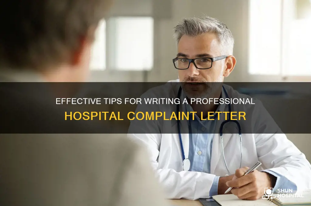 how do you write a complaint letter to a hospital