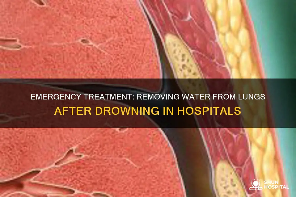 how does a hospital remove water from lungs after drowning