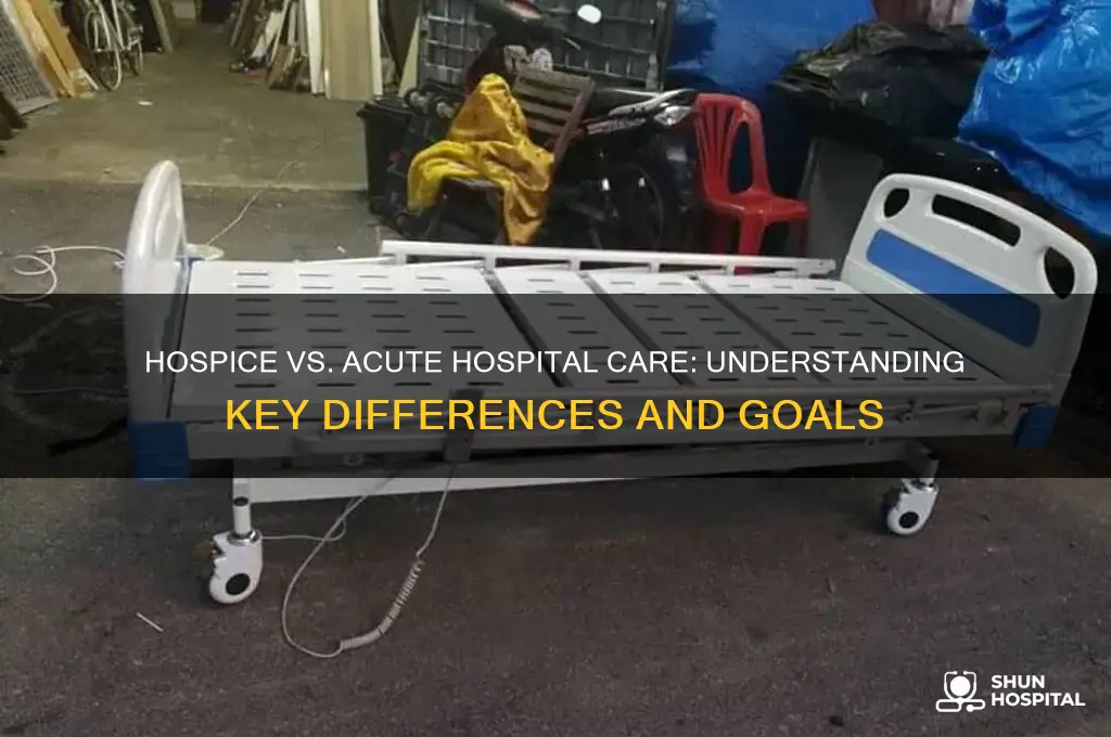 how does hospice care differ from acute hospital care