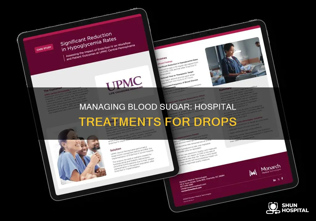 how does hospital treat blood sugar drops