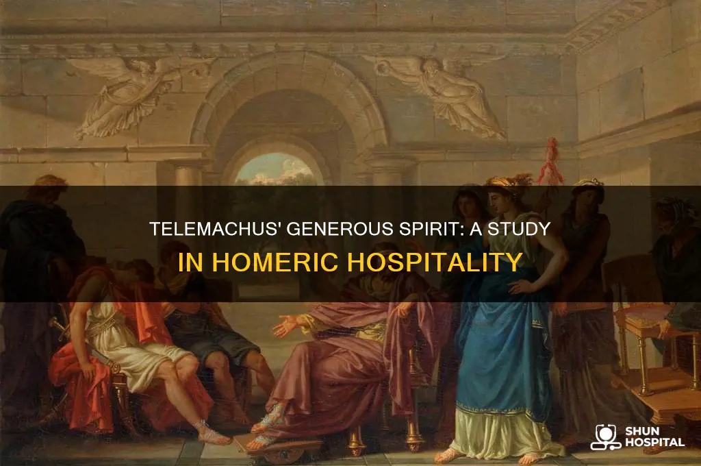 how does telemachus show hospitality
