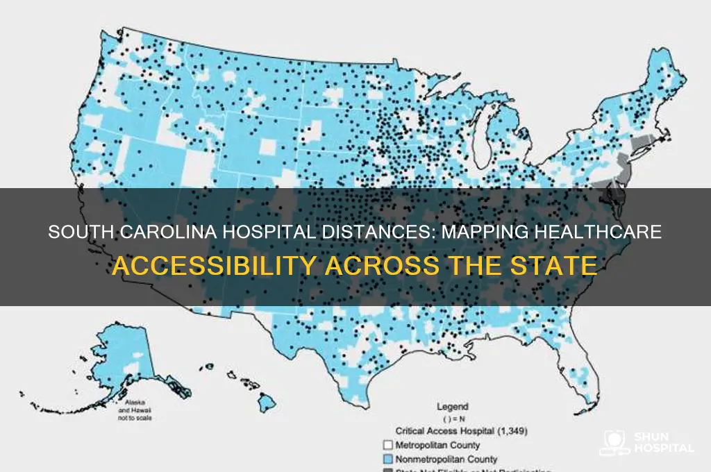 how far apart are the hospitals in south carolina