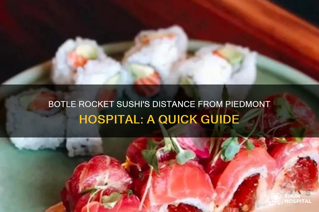 how far away is botle rocket sushi from piedmont hospital