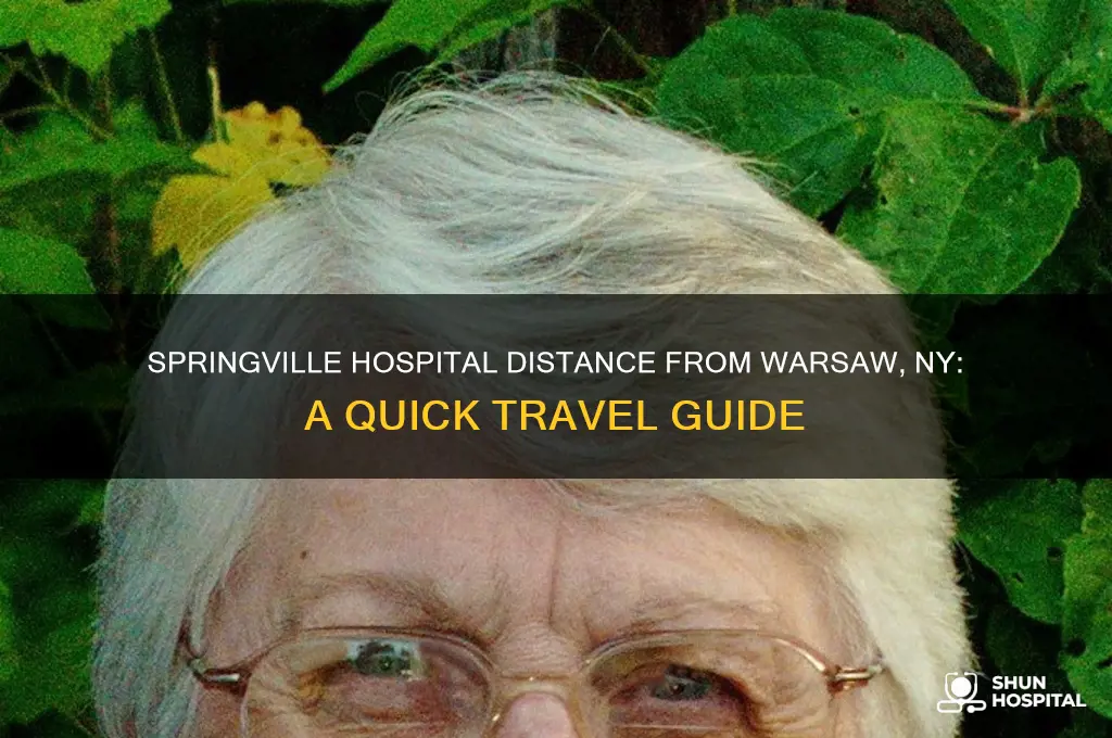 how far away is springville hospital from warsaw ny