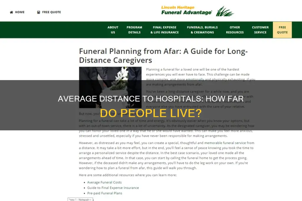 how far does the average person live from a hospital
