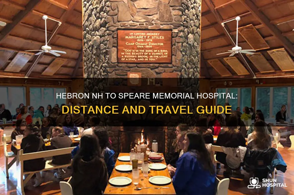 how far from hebron nh to speare memorial hospital