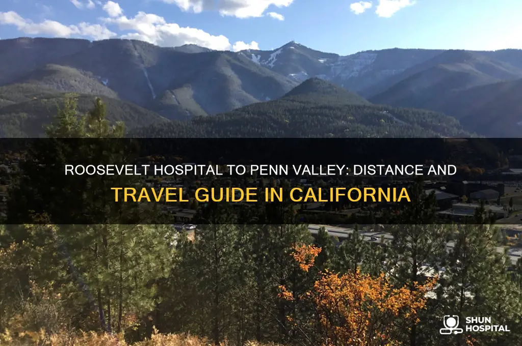 how far from roosevell hospital in california to pennvalley ca