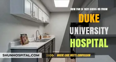 Distance from 1021 Guess Rd to Duke University Hospital