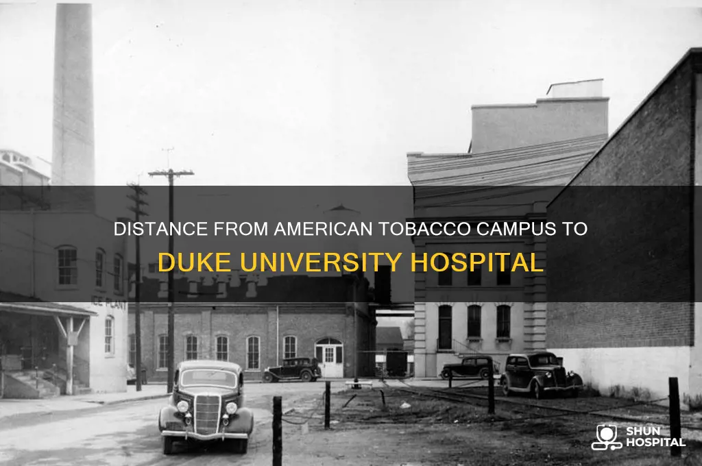 how far is american tobacco campus from duke university hospital