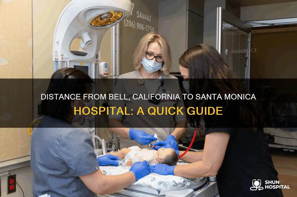 how far is bell california from santa monica hospital