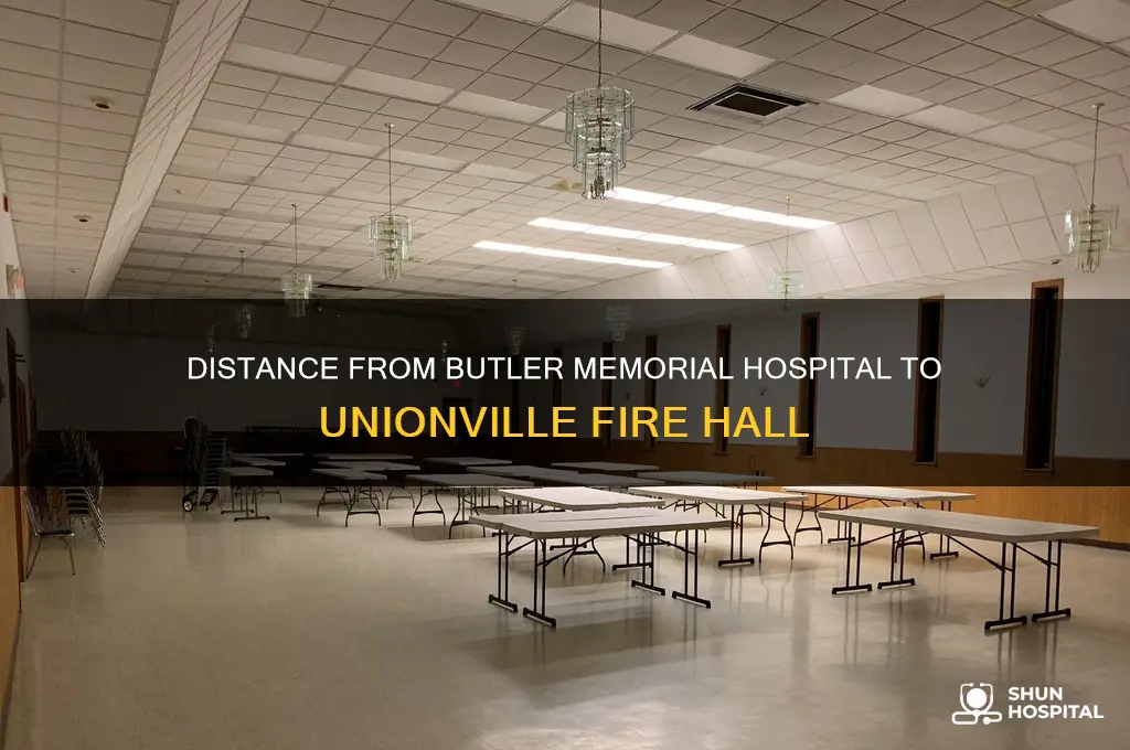 how far is butler memorial hospital to unionville fire hall