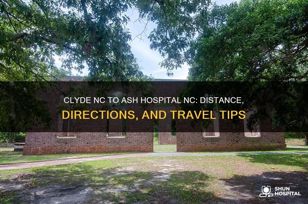 how far is clyde nc to ash hospital nc