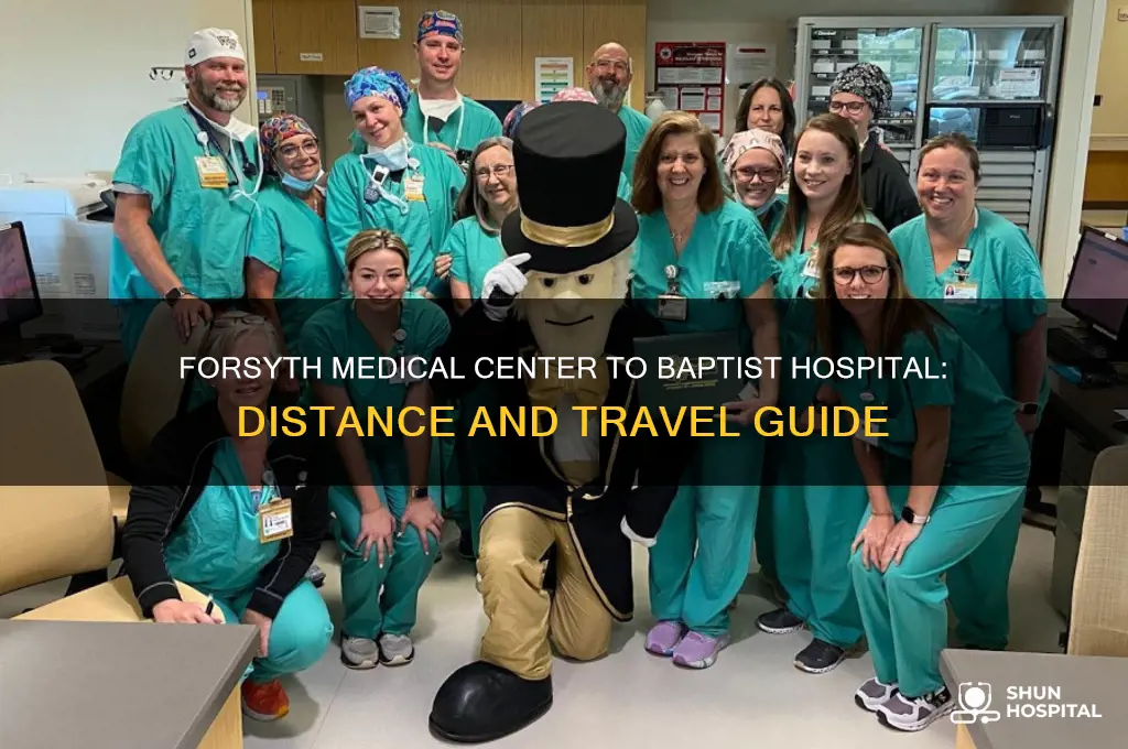 how far is forsyth medical center from baptist hospital