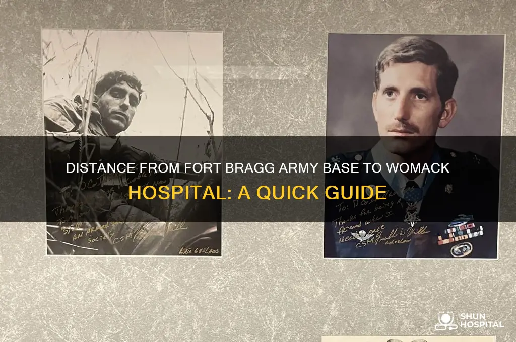 how far is fort bragg army base form womack hospital