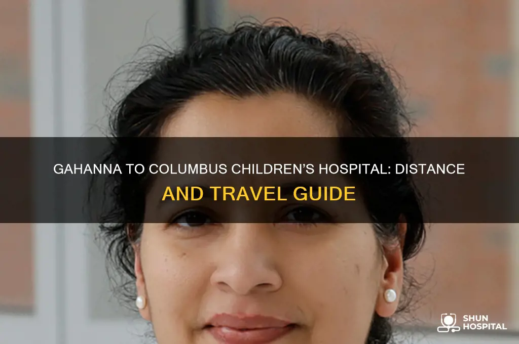 how far is gahanna from childrens hospital in columbus ohio