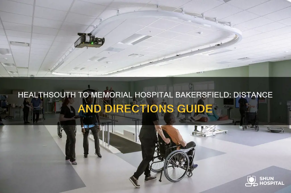 how far is healthsouth from memotial hospital in bakersfield ca