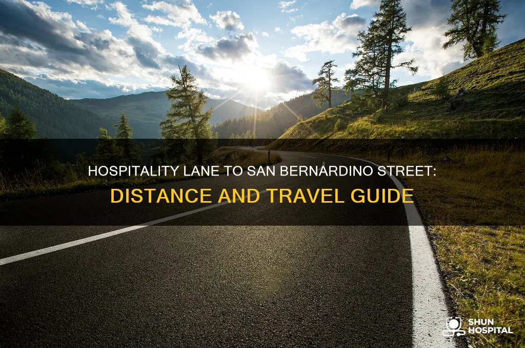 how far is hospitality lane to san bernardino street