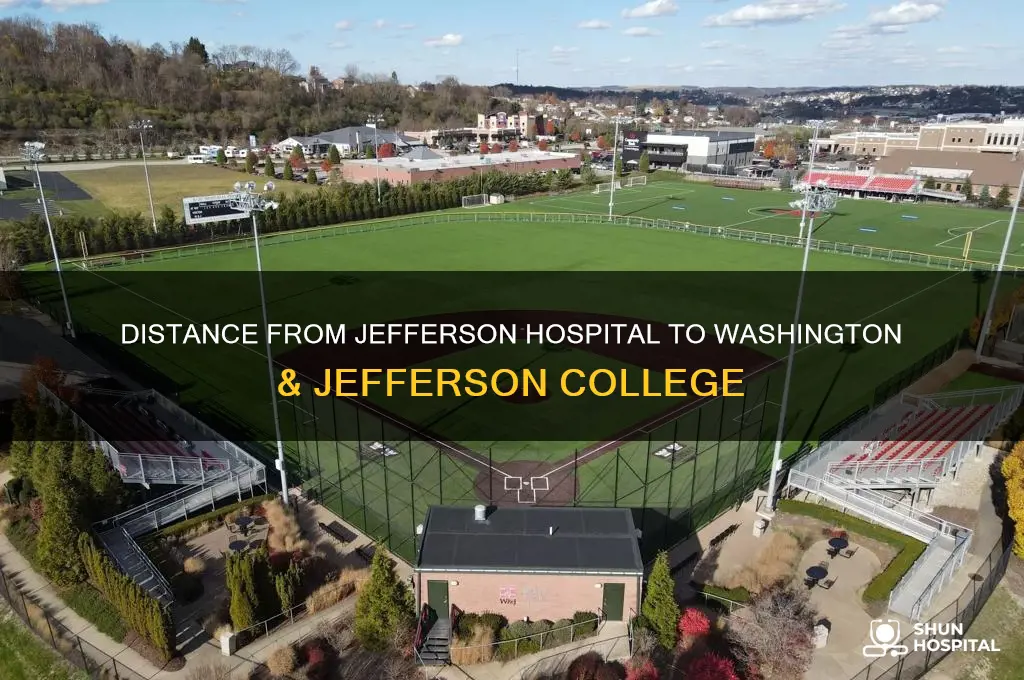 how far is jefferson hospital from washington and jefferson college