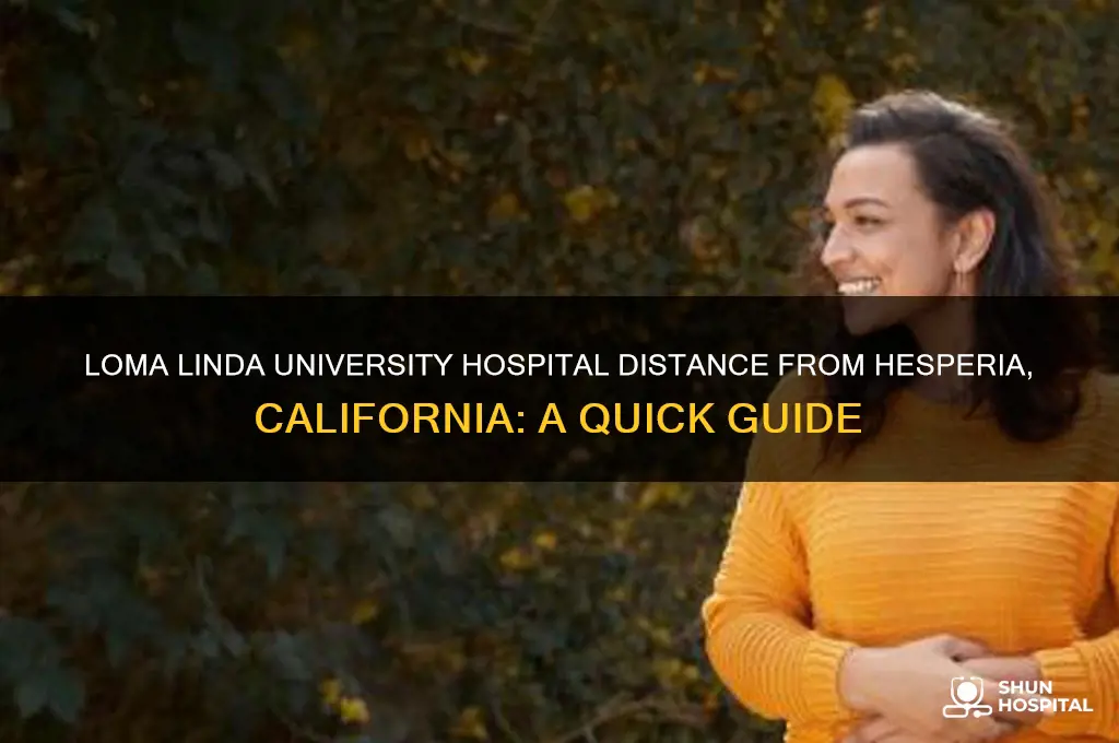 how far is loma linda university hospital from hesperia california