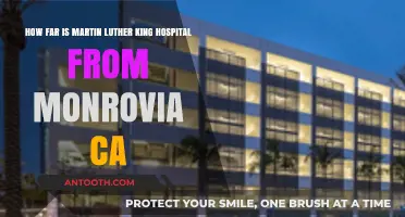 Distance from Monrovia, CA to Martin Luther King Hospital