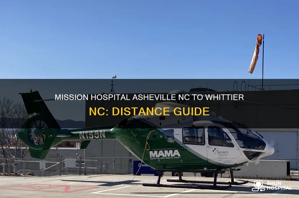 how far is mission hospital asheville nc from whittier nc