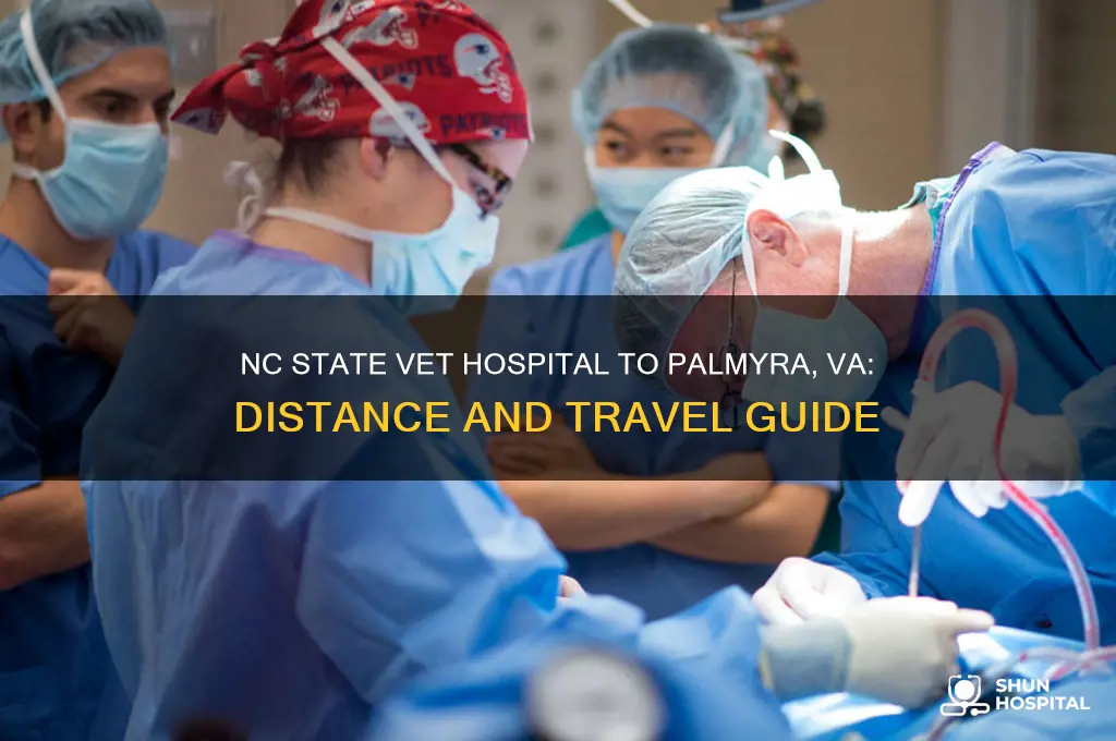 how far is nc state veterinary hospital to palmyra virginia