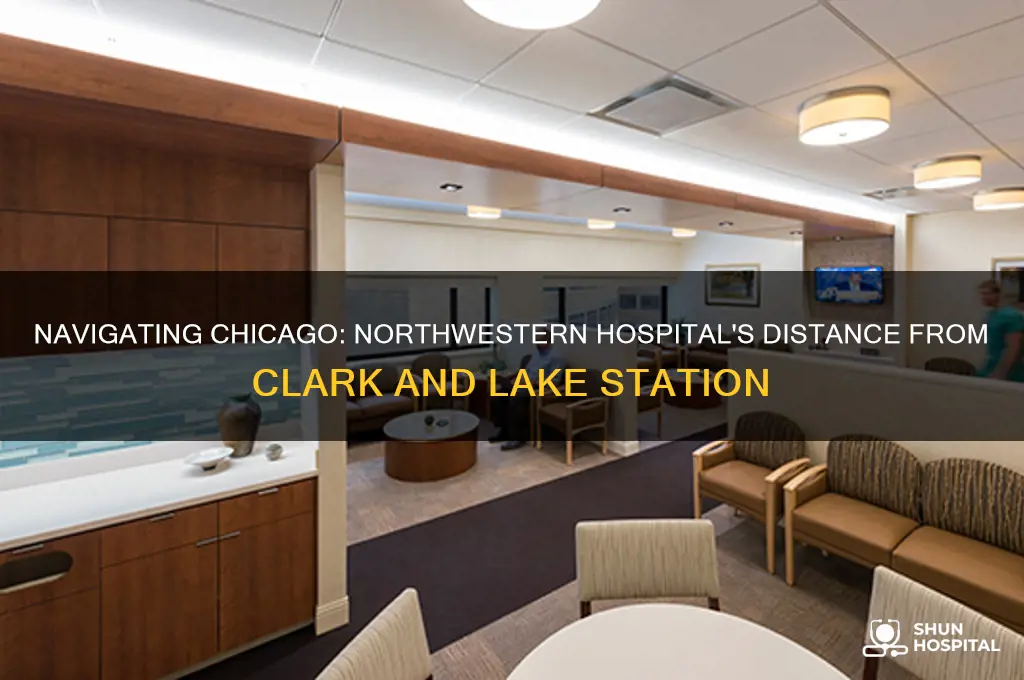 how far is northwestern hospital from clark and lake station