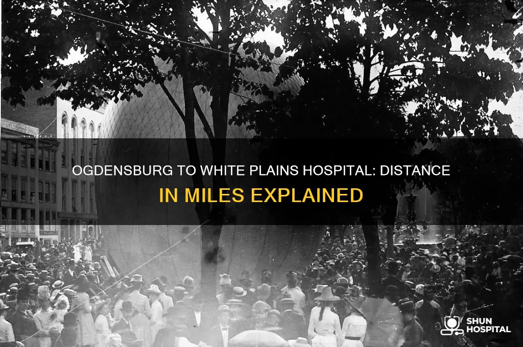 how far is ogdensburg to white plains hospital in miles