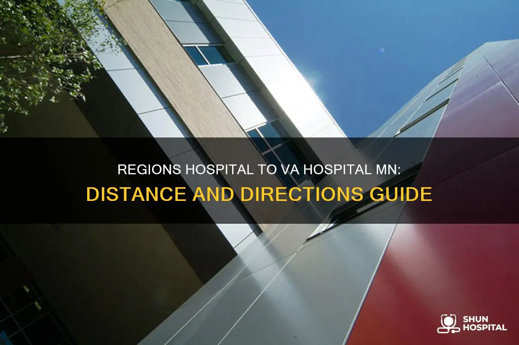 how far is regions hospital from the va hospital mn