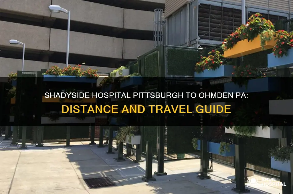 how far is shadyside hospital pittsburgh pa from ohmden pa