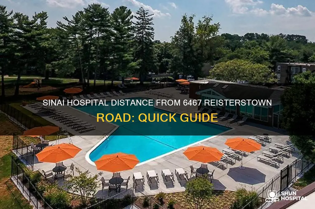 how far is sinai hospital from 6467 reisterstown road