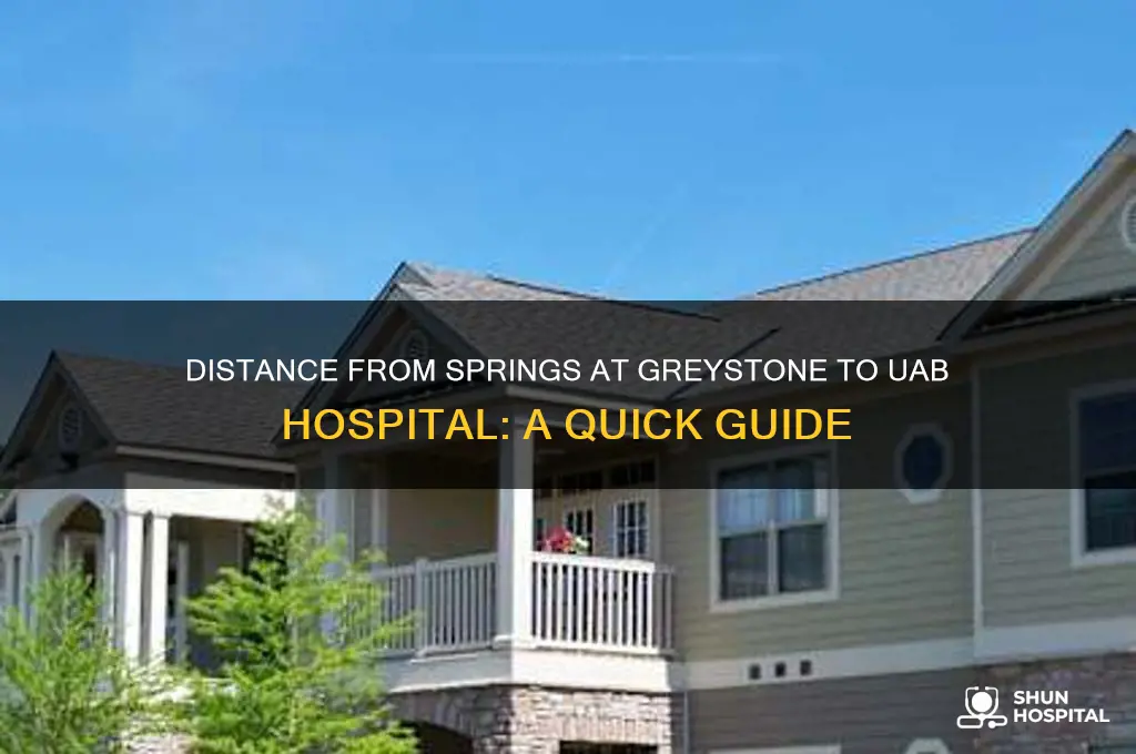 how far is springs at greystone from uab hospital
