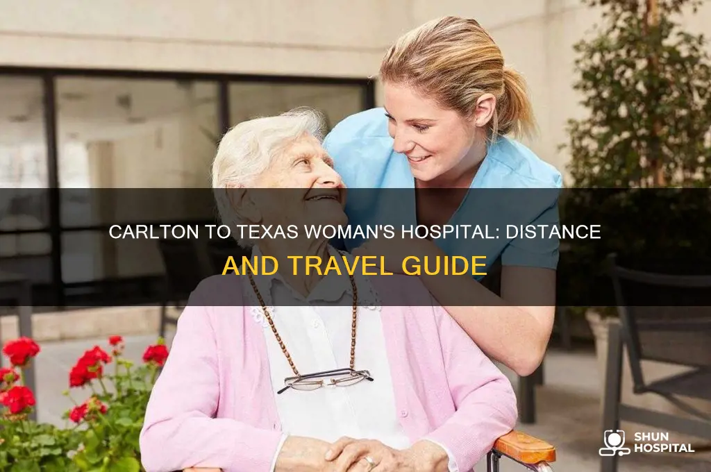 how far is the carlton from the texas woman