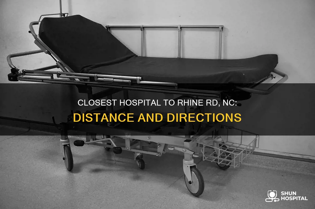 how far is the closest hospital to rhine rd nc