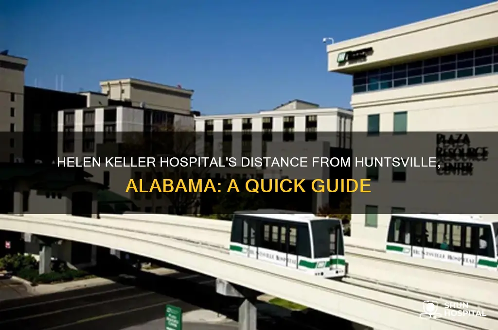 how far is the helen keller hospital from huntsville alabama