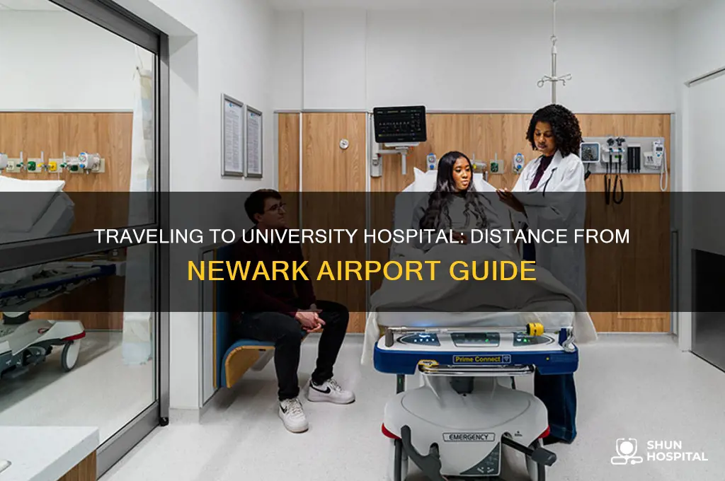 how far is university hospital from newark international airport