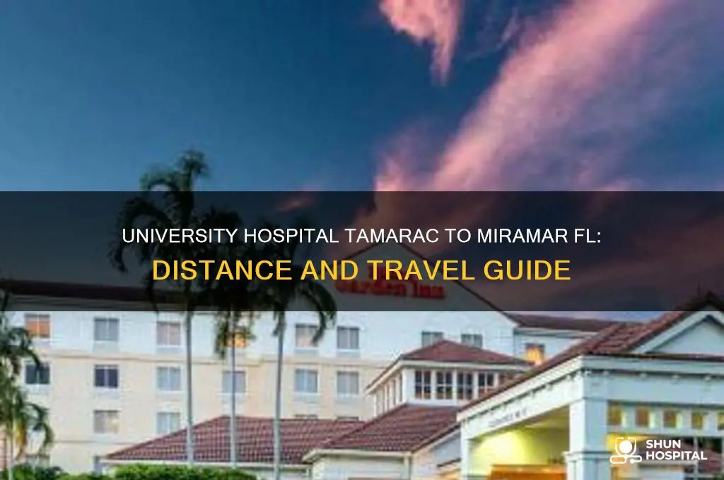 how far is university hospital tamarac from miramar fl