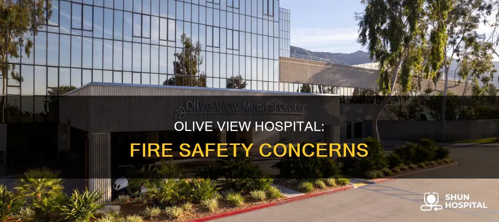 how far olive view hospital from fire